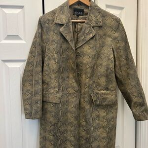 Vintage python embossed leather coat